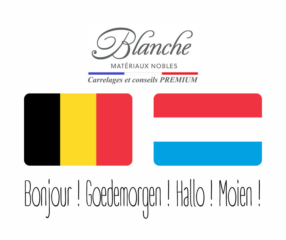 Livraison de carrelages haut de gamme au Luxembourg et en Belgique grâce à Blanche Matériaux Nobles et GEODIS.