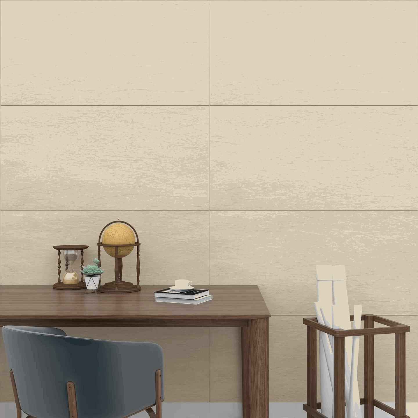 Carrelage sol/mur effet pierre beige mat Crag Ivory l.60 x L.120 cm - Blanche Matériaux Nobles