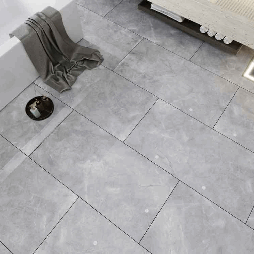 Carrelage sol/mur effet marbre gris mat Pulpis Grey l.60 x L.120 cm - Blanche Matériaux Nobles