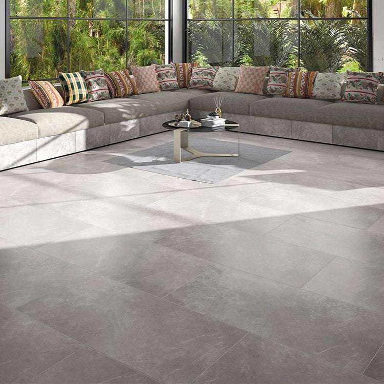Carrelage sol/mur effet marbre gris mat Aria Stone l.60 x L.120 cm - Blanche Matériaux Nobles
