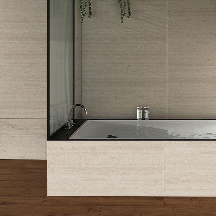 Carrelage sol/mur effet travertin beige mat Melden l.60 x L.120 cm - Blanche Matériaux Nobles