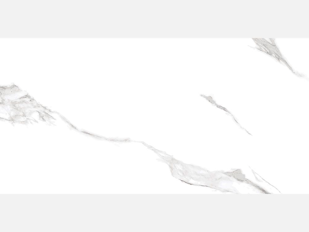 Carrelage sol/mur effet marbre blanc brillant Statuario Goya l.60 x L.120 cm Blanche Matériaux Nobles