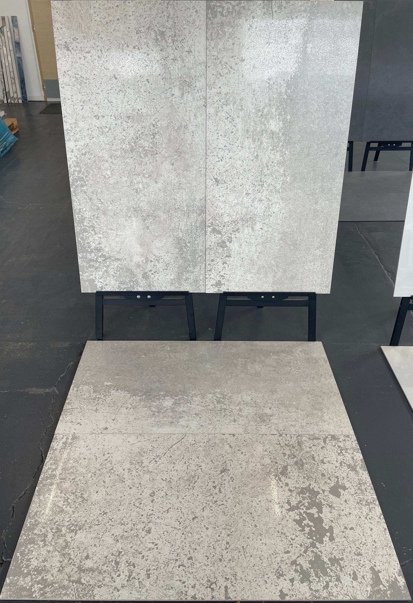 Carrelage sol/mur effet béton gris mat Beton Bianco l.60 x L.120 cm