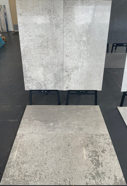 Carrelage sol/mur effet béton gris mat Beton Bianco l.60 x L.120 cm